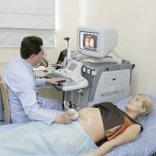 Ultrasound examination room — reception of patient