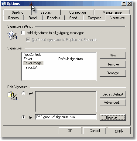 Создание подписи с картинкой и гиперссылкой в Outlook 2007