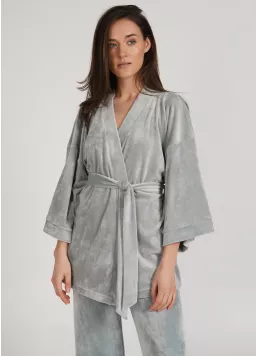 Велюровый жакет с рукавами кимоно SOFT WINTER 4502/080 grey (серый)