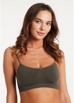 Бесшовный топ на тонких бретелях CAMI TOP khaki (хаки)